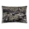 Cloud9d Amal – Charcoal Digital Printed Velvet Oblong Pillow W/ Gold And Silver Print – 20″ X 14″