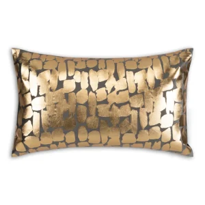 Cloud9d Becca Charcoal Gold Pillow – 14″ X 20″ PILLOWS, RUGS, & THROWS