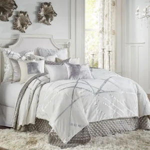 Cloud9d BEDDING Rica Ivory And Silver Duvet (2 Sizes)