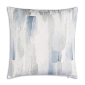 Cloud9d Isla – Digital Printed Outdoor Fabric Pillow In Greys W/ Silver Metallic Print – (2 Styles) – 18″ X 18″ PILLOWS, RUGS, & THROWS