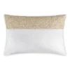 Cloud9d Lena – Ivory Velvet Pillow 5″ Top Beaded In Gold Beadwork – 20″ X 14″