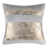 Cloud9d Leyla – Grey Velvet Pillow W/ Hand Painted Gold Brushstrokes – 20″ X 20″ PILLOWS, RUGS, & THROWS