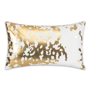 Cloud9d PILLOWS, RUGS, & THROWS Elise Ivory Gold Pillow – 14″ X 20″