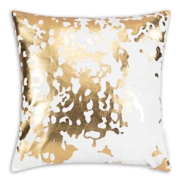 Cloud9d PILLOWS, RUGS, & THROWS Elise Ivory Gold Pillow – 20″ X 20″