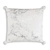 Cloud9d PILLOWS, RUGS, & THROWS Rami – Faux Fur Pillow W/ Silver Printing And Pom Pom Trim – 20″ X 20″