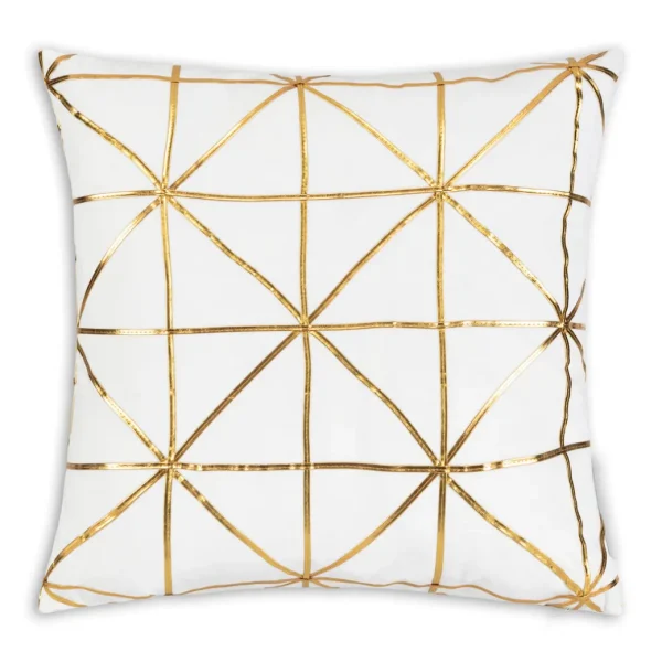 Cloud9d PILLOWS, RUGS, & THROWS Sera Ivory Gold Pillow – 20″ X 20″