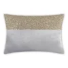 Cloud9d PILLOWS, RUGS, & THROWS Lena – Grey Velvet Pillow 5″ Top Beaded In Gold Beadwork – 20″ X 14″