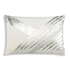 Cloud9d PILLOWS, RUGS, & THROWS Zara – Ivory Velvet Pillow W/ Abstract Silver Foil And Embroidery – 20″ X 14″