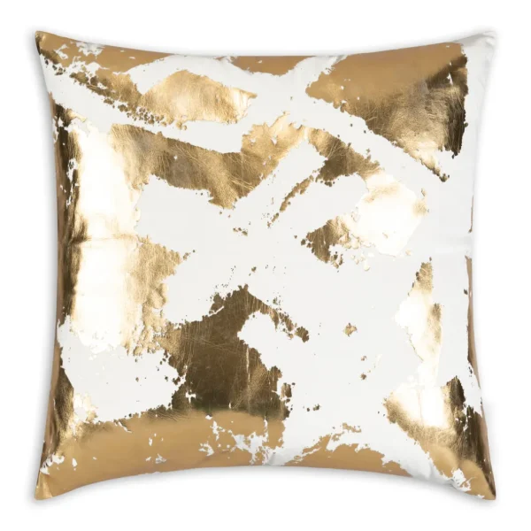 Cloud9d Zara Ivory Gold Pillow – 22″ X 22″