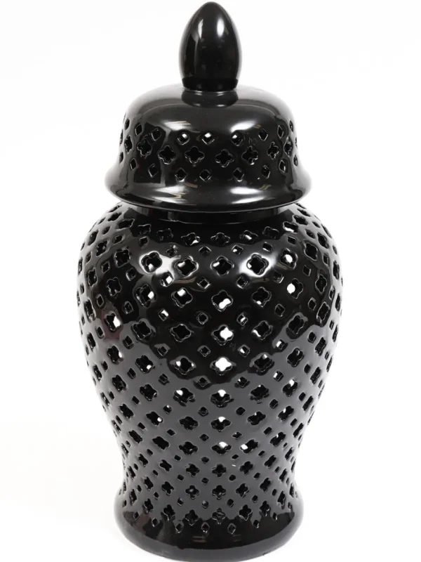 Inspire Me! Home Decor 24″ Black Pierced Ginger Jar