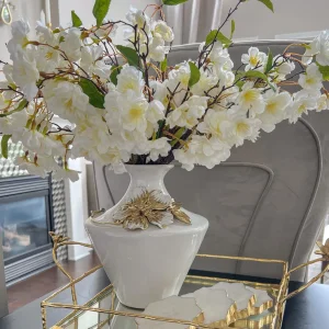 Inspire Me! Home Decor 18″ Cherry Blossom Stem – White