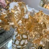 Inspire Me! Home Decor 13″ Metallic Gold Ruffled Leaf Stem