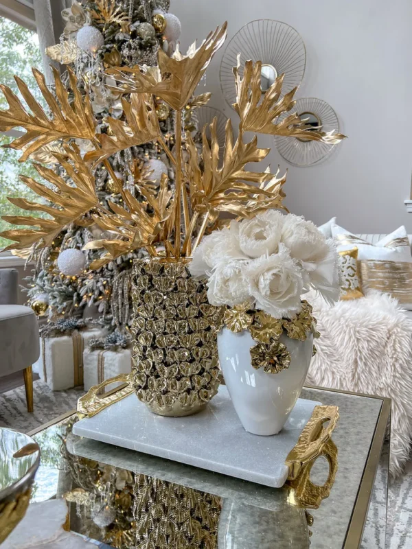 Inspire Me! Home Decor 28.75″ Metallic Leaf Stem Gold Floral Stems