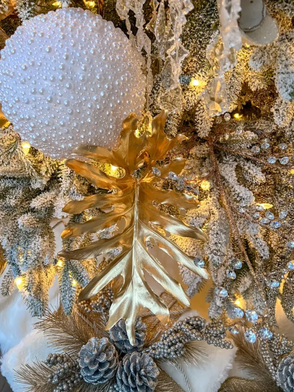 Inspire Me! Home Decor 28.75″ Metallic Leaf Stem Gold Floral Stems