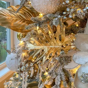 Inspire Me! Home Decor 28.75″ Metallic Leaf Stem Gold Floral Stems