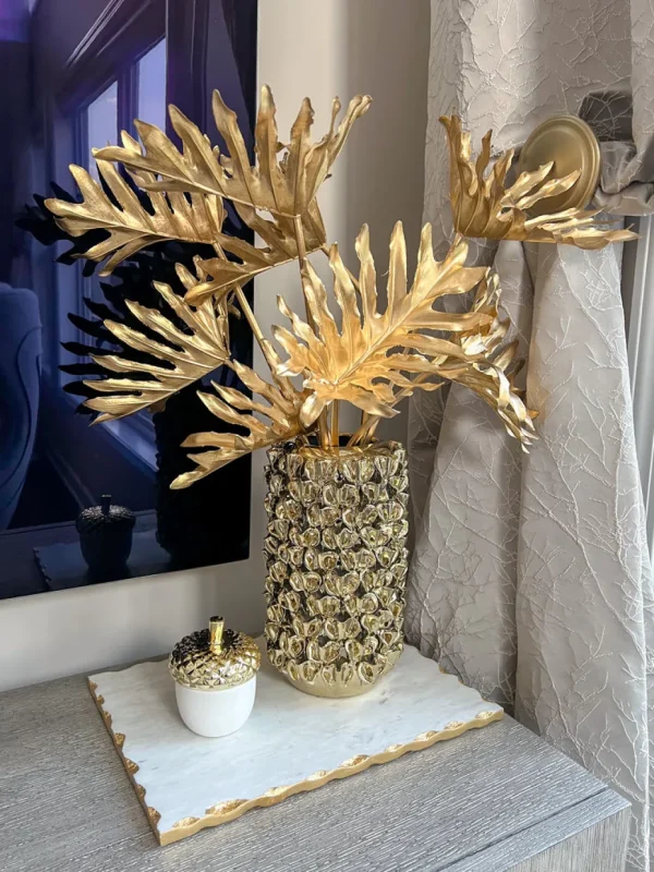 Inspire Me! Home Decor 28.75″ Metallic Leaf Stem Gold Floral Stems