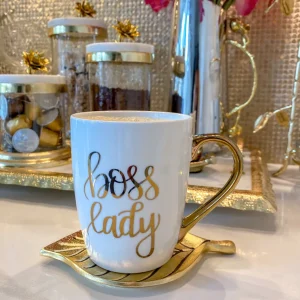 Inspire Me! Home Decor 16 Oz. Boss Lady Mug W/ Gold Handle