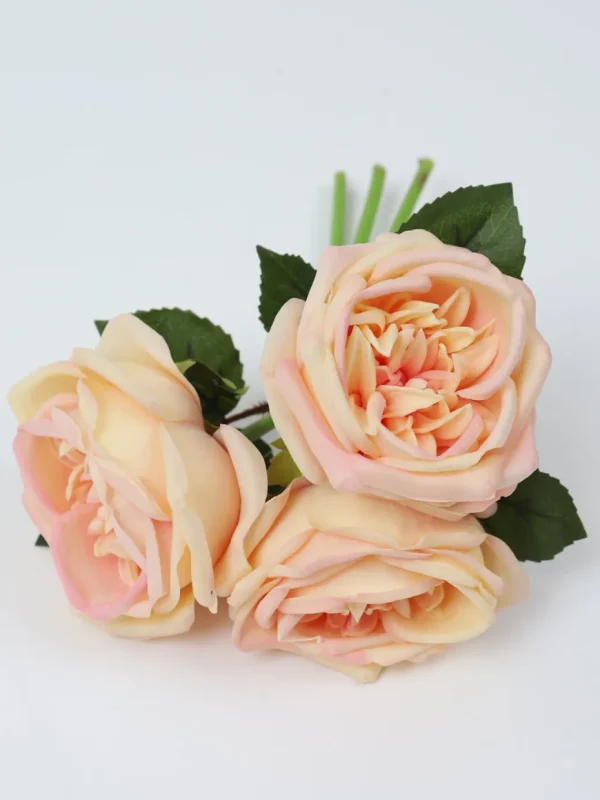 Inspire Me! Home Decor 11.5″ Peach Real Touch Garden Rose Bundle