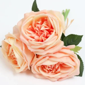 Inspire Me! Home Decor 11.5″ Peach Real Touch Garden Rose Bundle