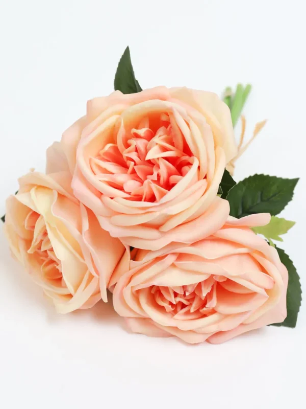 Inspire Me! Home Decor 11.5″ Peach Real Touch Garden Rose Bundle