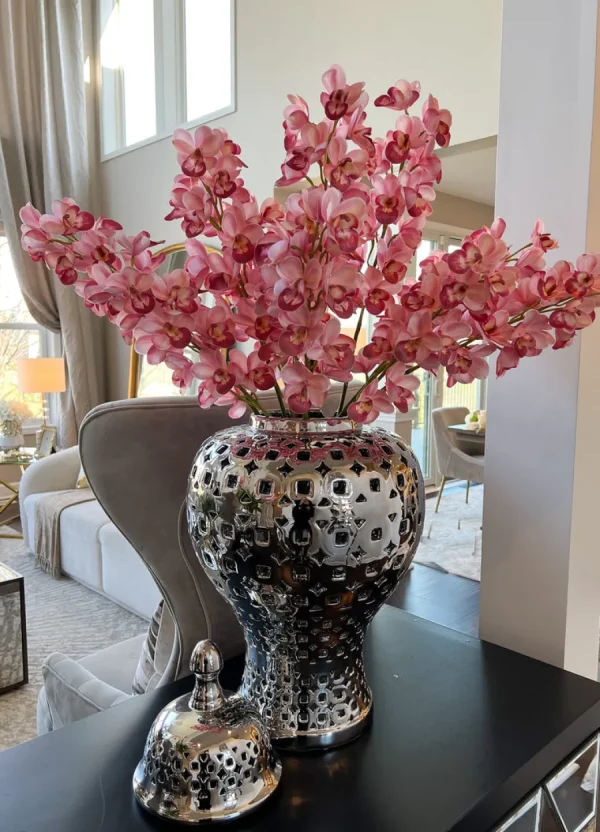 Inspire Me! Home Decor 30″ Pink Real Touch Cymbidium Orchid Stem