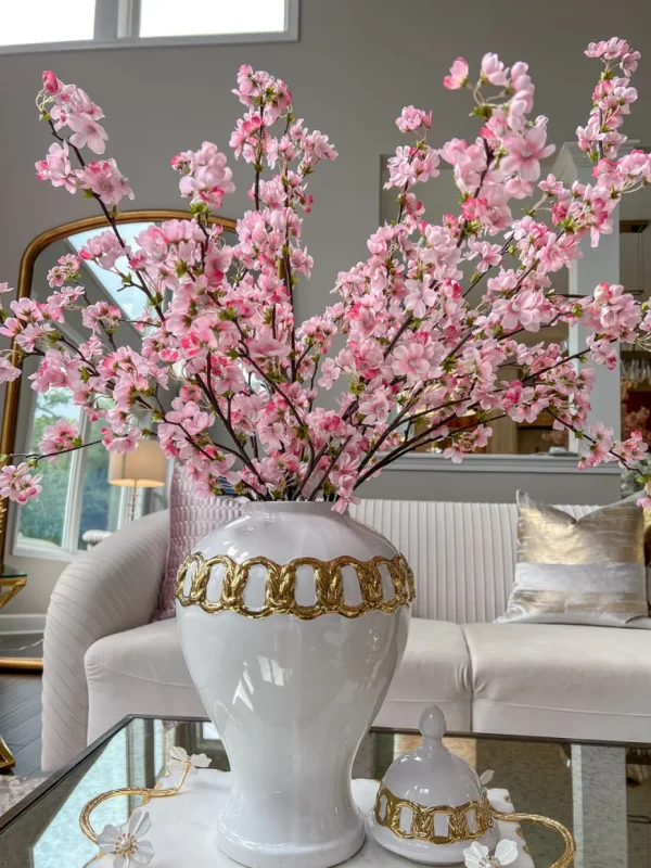 Inspire Me! Home Decor 36″ Pink Cherry Blossom Spray Floral Stems
