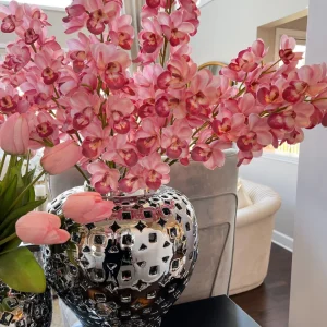 Inspire Me! Home Decor 30″ Pink Real Touch Cymbidium Orchid Stem