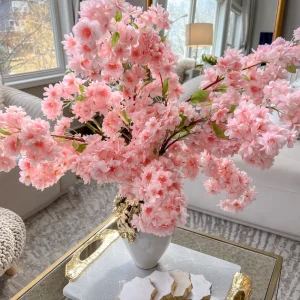 Inspire Me! Home Decor 40″ Pink Cherry Blossom Stem