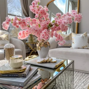 Inspire Me! Home Decor 40″ Pink Cherry Blossom Stem