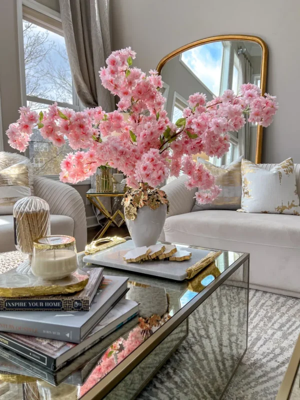 Inspire Me! Home Decor 40″ Pink Cherry Blossom Stem