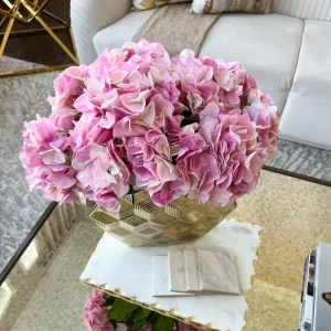 Inspire Me! Home Decor 19″ Real Touch Pink Hydrangea Stem Floral Stems