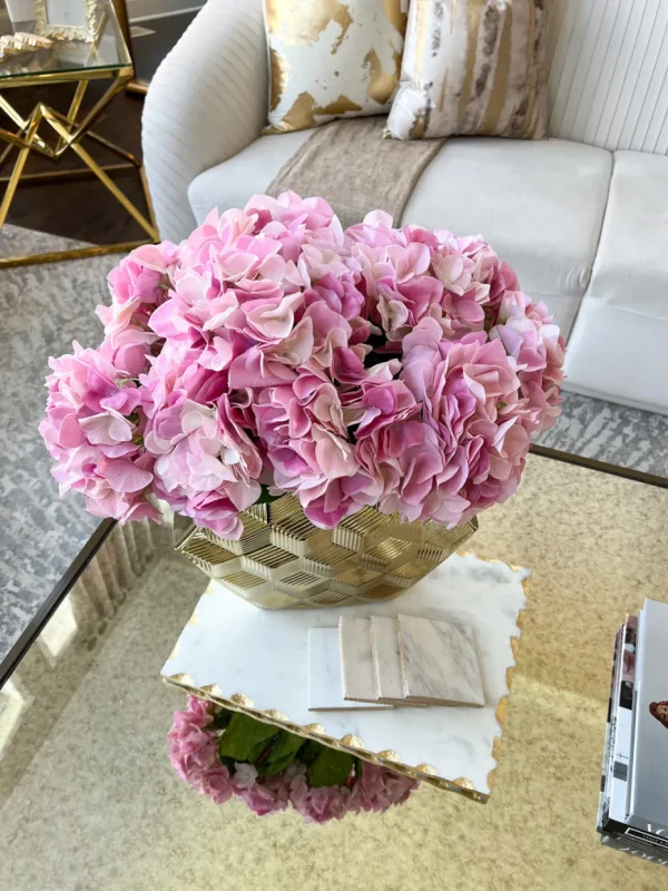 Inspire Me! Home Decor 19″ Real Touch Pink Hydrangea Stem Floral Stems