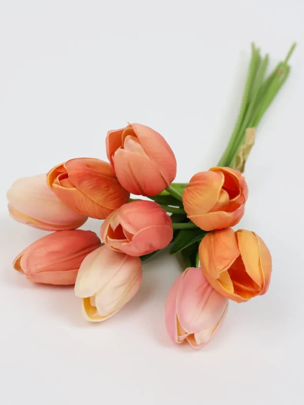 Inspire Me! Home Decor 15″ Real Touch Peach Tulip Bundle