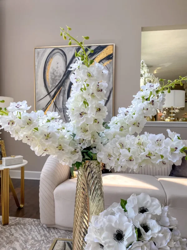 Inspire Me! Home Decor 37.5″ White Delphinium Stem
