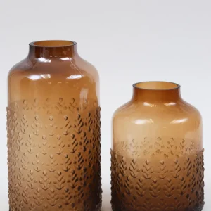 Inspire Me! Home Decor Amber Glass Textured Vase (2 Sizes)