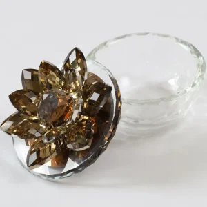 Inspire Me! Home Decor Amber Crystal Flower Box