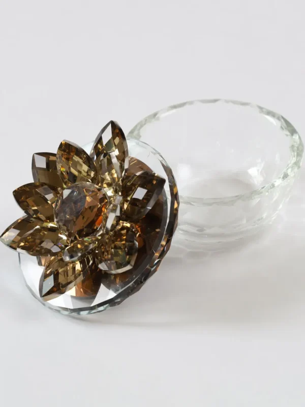 Inspire Me! Home Decor Amber Crystal Flower Box