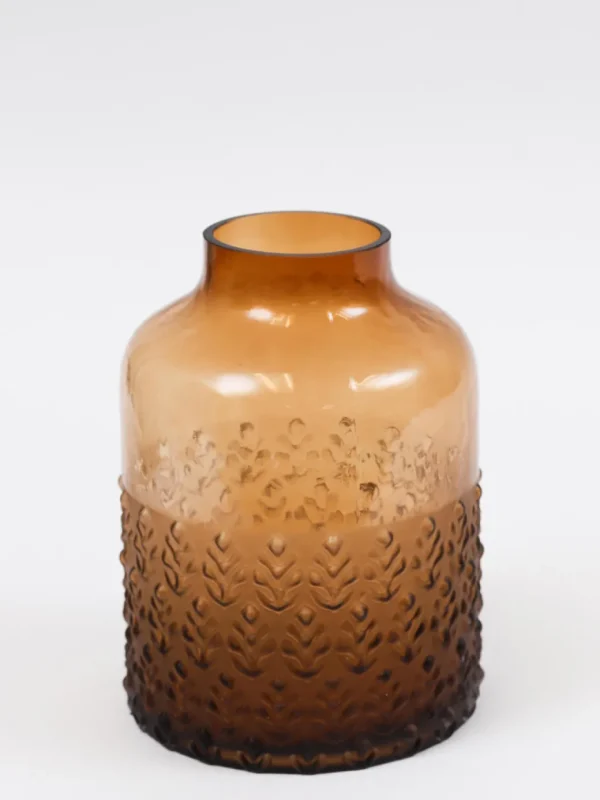 Inspire Me! Home Decor Amber Glass Textured Vase (2 Sizes)