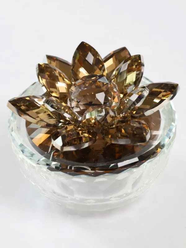 Inspire Me! Home Decor Amber Crystal Flower Box