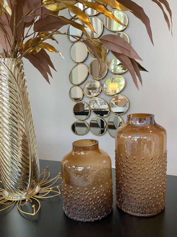 Inspire Me! Home Decor Amber Glass Textured Vase (2 Sizes)