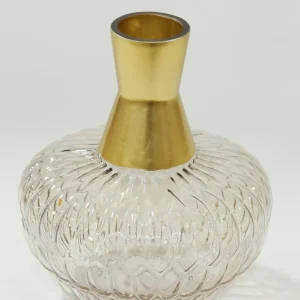 Inspire Me! Home Decor Amber Glass Vase With Gold Neck (2 Sizes)