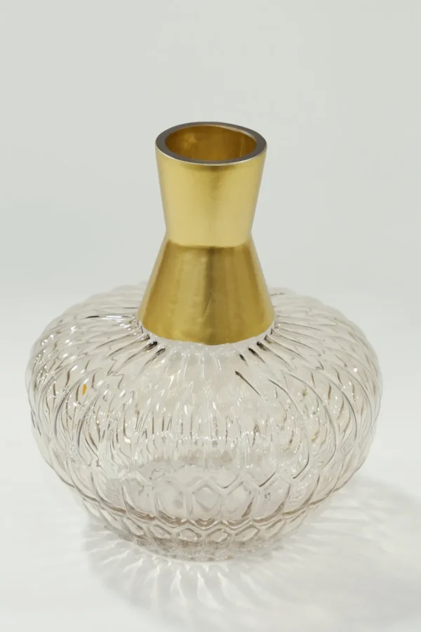 Inspire Me! Home Decor Amber Glass Vase With Gold Neck (2 Sizes)