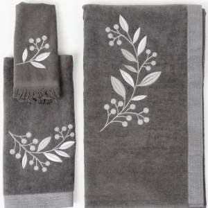 Inspire Me! Home Decor BATHROOM Granite Towel With Leaf & Vine Pattern (3 Sizes)