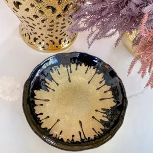 Inspire Me! Home Decor Black Dipped Large Gold Bowl