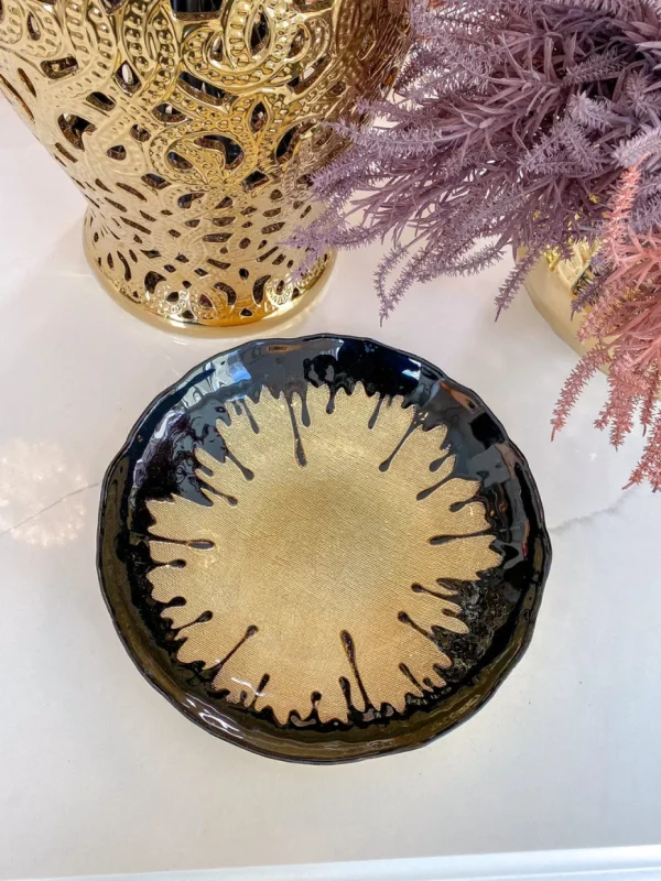 Inspire Me! Home Decor Black Dipped Large Gold Bowl