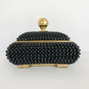 Inspire Me! Home Decor Black Studded Box W/ Gold Detailing