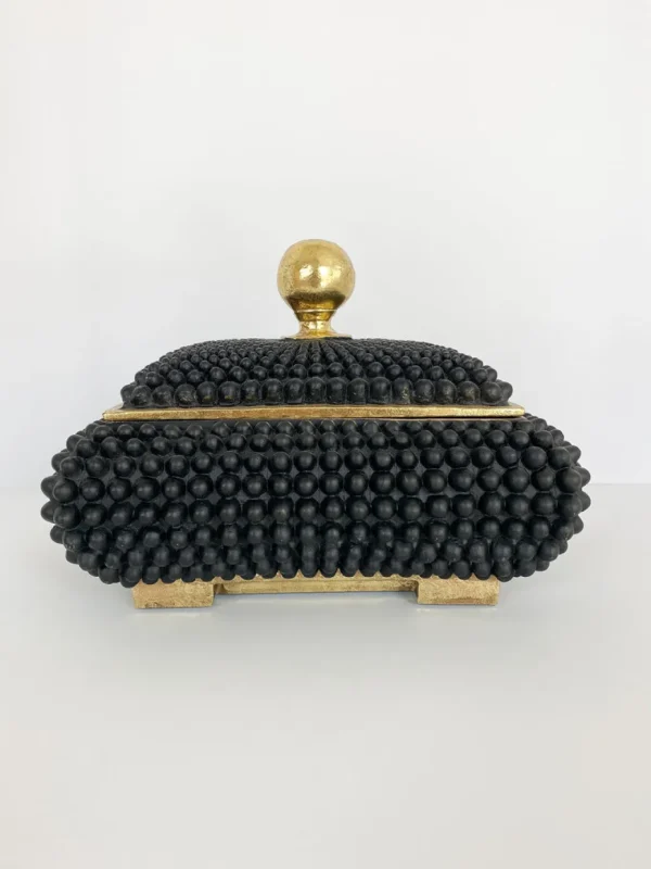 Inspire Me! Home Decor Black Studded Box W/ Gold Detailing