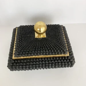 Inspire Me! Home Decor Black Studded Box W/ Gold Detailing