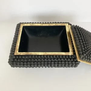 Inspire Me! Home Decor Black Studded Box W/ Gold Detailing