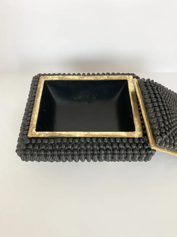 Inspire Me! Home Decor Black Studded Box W/ Gold Detailing